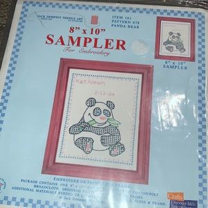 New 2005 Panda embroidery sampler